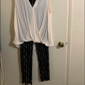 Banana Republic Off white top and H&M pants NWOT